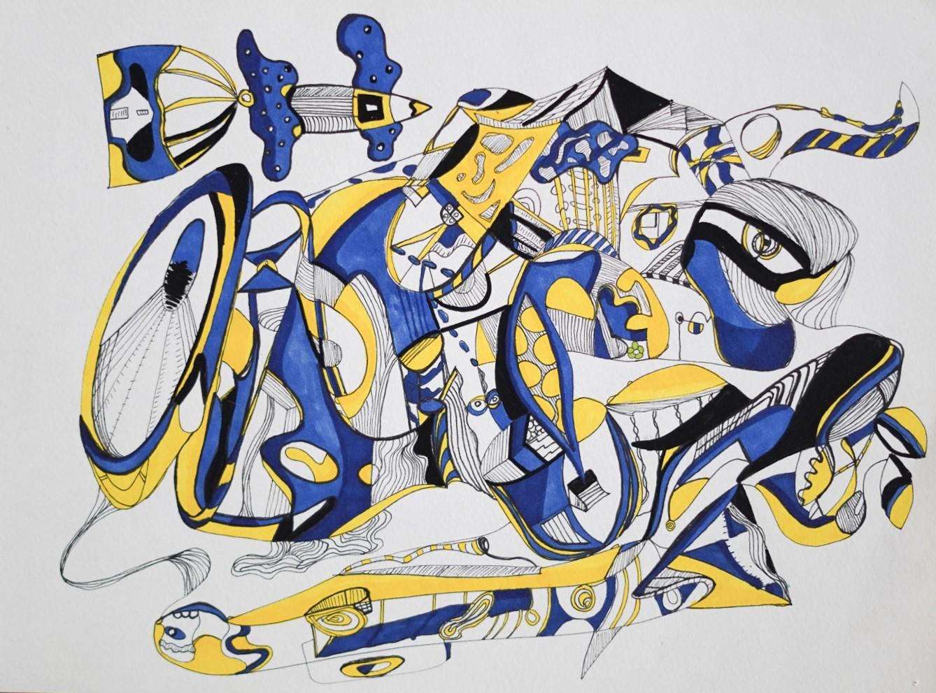 Flying — dessin, 21×28 cm, 2024