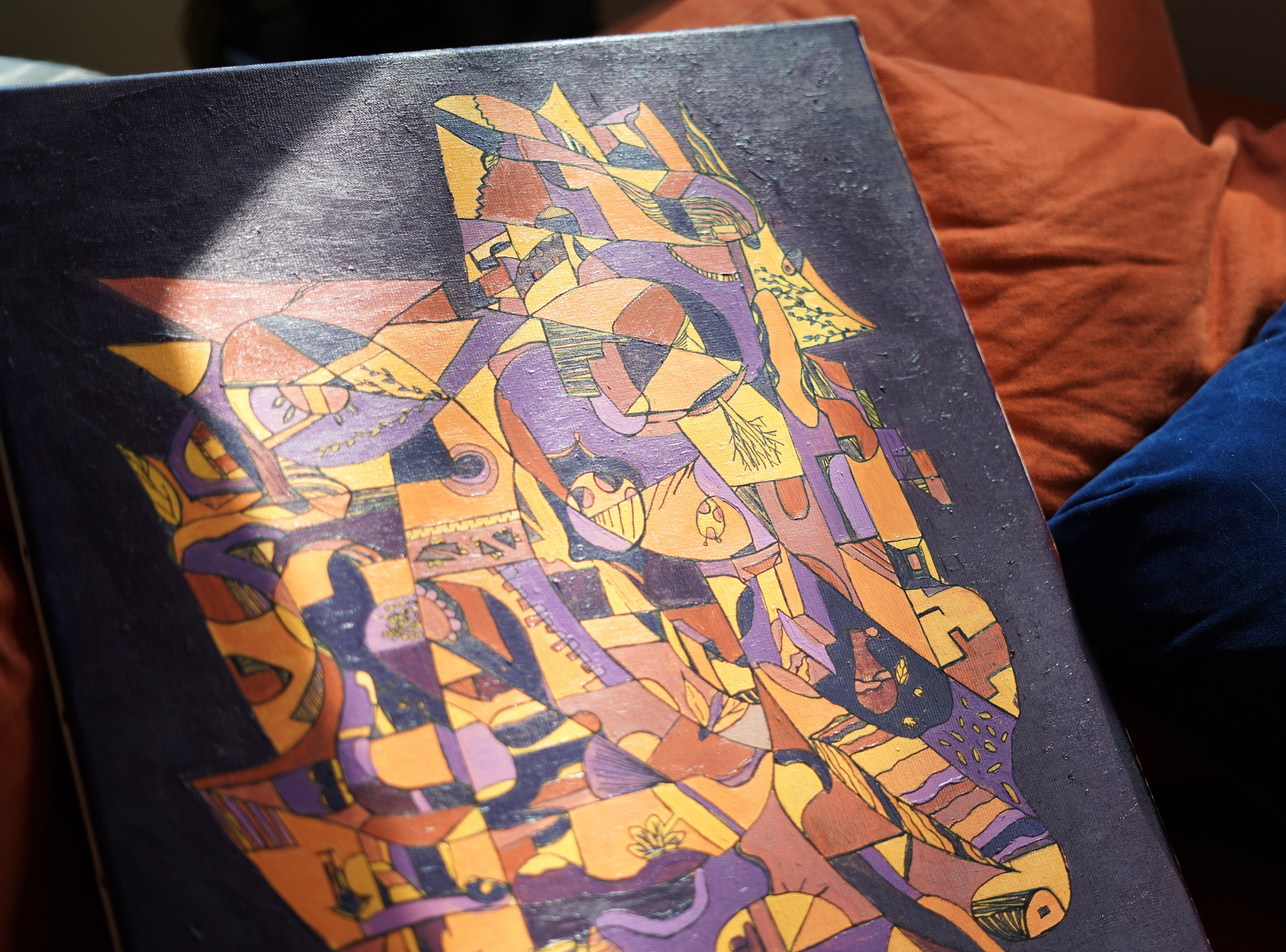 Evasion — Peinture abstraite sur toile, 61×50 cm, 2024